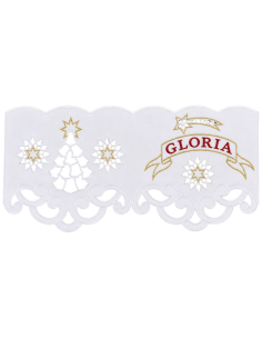 Mantel de altar de Navidad con puntilla Gloria y estrellas bordadas