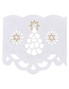 Mantel de altar de Navidad con puntilla Gloria y estrellas bordadas 2