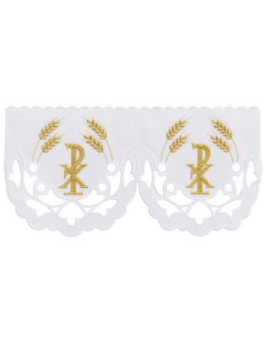 Mantel de Altar con Crismón Dorado y Espigas | Karelia