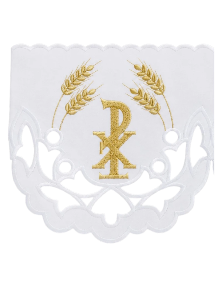 Mantel de Altar con Crismón Dorado y Espigas | Karelia