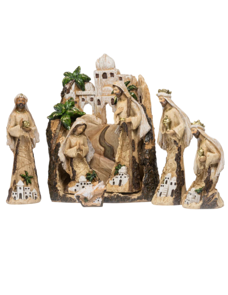 Large Complete Modern Nativity Set
