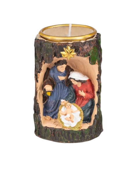 Portavelas decorativo con Nacimiento