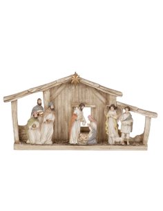 Nativity Scene with a Star Shining Downward