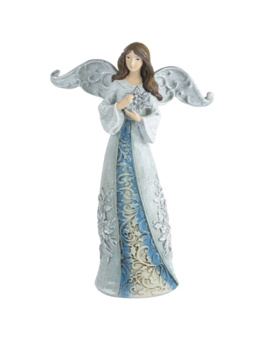 Ángel celestial de alas plateadas ornamentales
