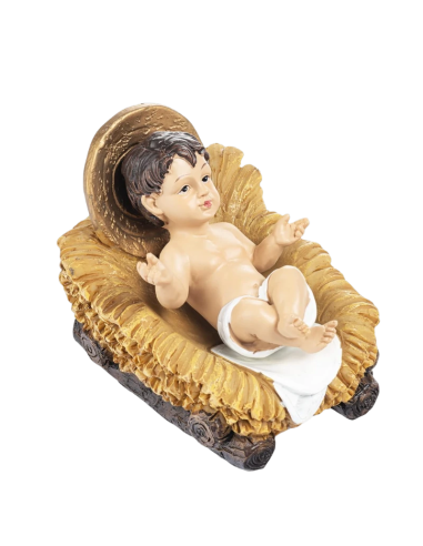 Niño Jesús en cuna dorada