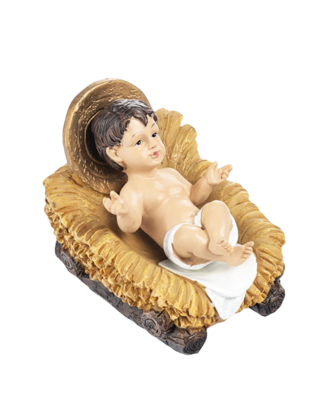Niño Jesús en cuna dorada