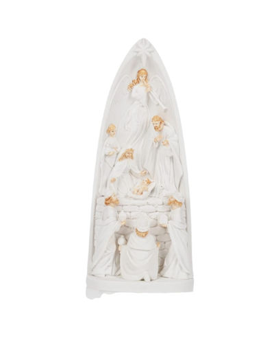 Natividad blanca con luz celestial