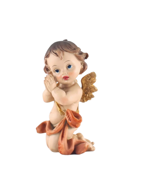 Ángel delicado con detalles cálidos y rojos