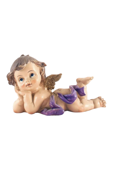 Reclining angel with delicate purple details
