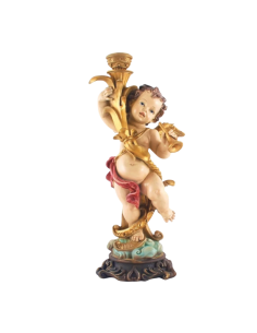 Angel candle holder with elegant red details