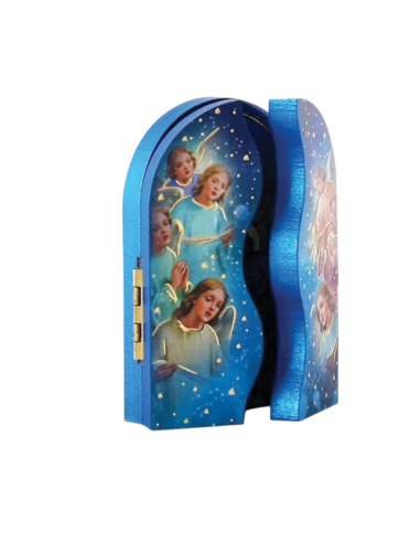 Blue Christmas plaque with protective wings
