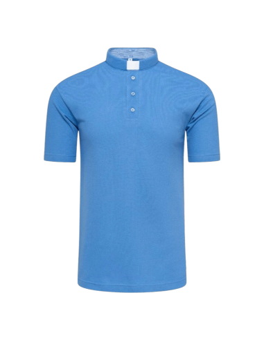 Polo sacerdotal Azul celeste Manga Corta