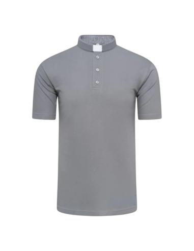 Polo sacerdotal Gris Manga Corta