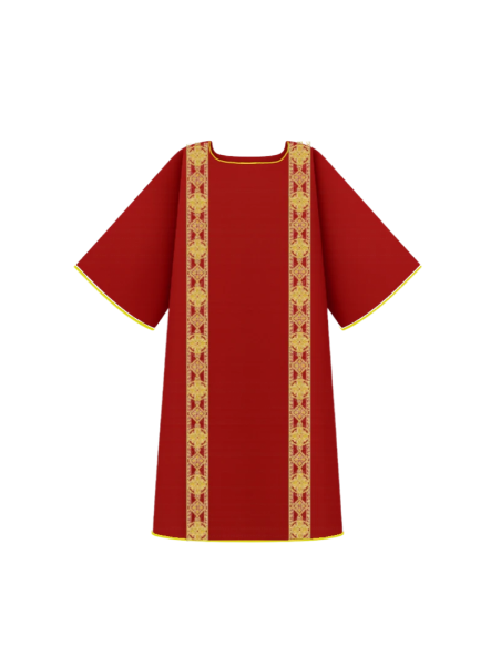 Dalmática roja con galón