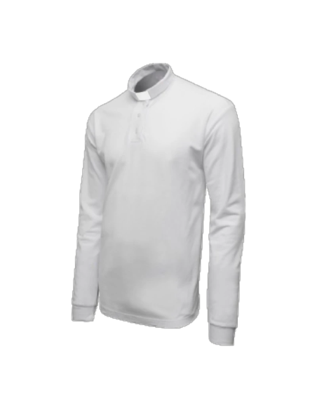 Polo Sacerdotal con Clergyman Blanco