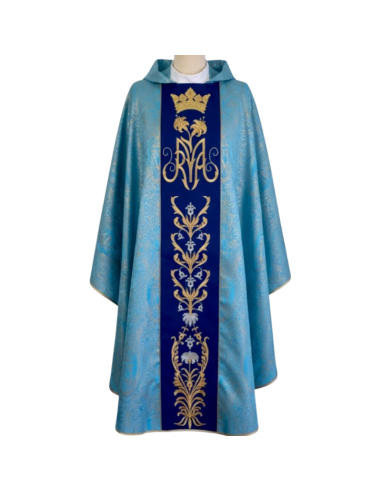 Celestial Marian Chasuble – Angel Brocade Fabric