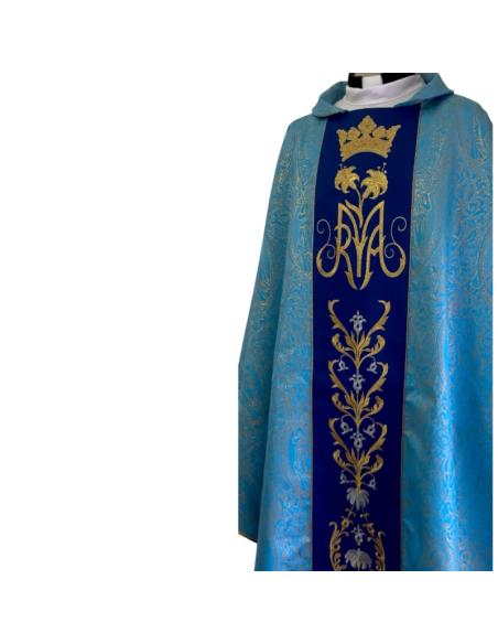 Celestial Marian Chasuble – Angel Brocade Fabric
