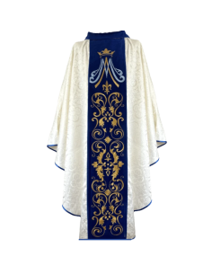 Casulla Mariana Mater Amabilis Azul Terciopelo