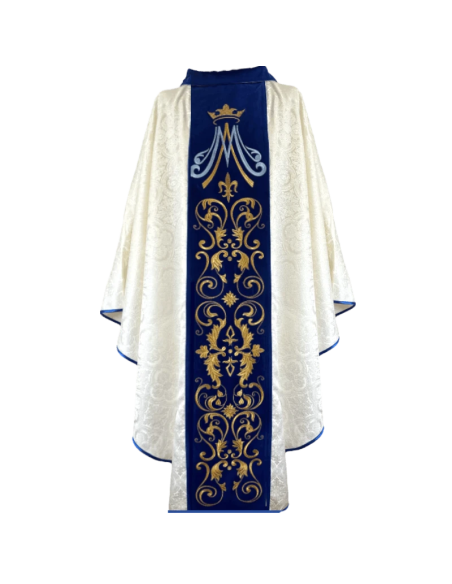 Casulla Mariana Mater Amabilis Azul Terciopelo
