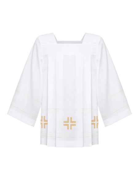Embroidered Surplice with Gold Cross
