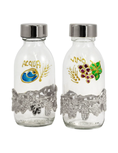 Botellas Litúrgicas Vid y Uva Plateadas