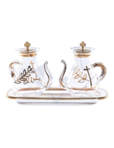 Juego de Vinajeras Decoradas sobre Cristal