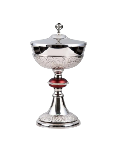 Red “Vida” Chalice and Ciborium Set