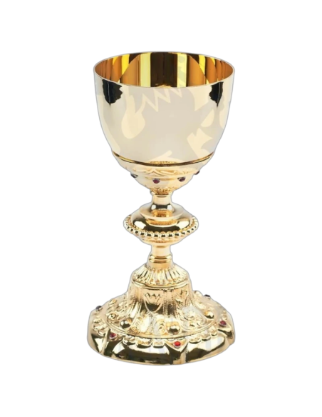 Juego Cáliz y Copón barrocos con pedrería