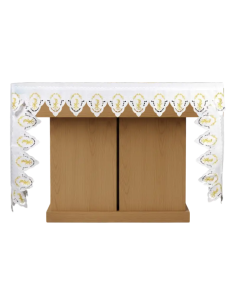 Mantel de Altar con Puntilla y Crismón