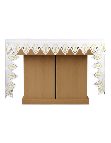 Mantel de Altar con Puntilla y Crismón