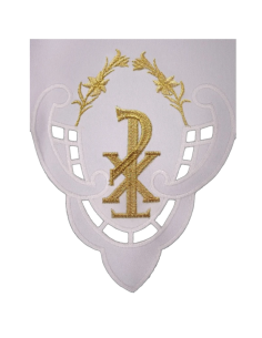 Mantel de Altar con Puntilla y Crismón 2