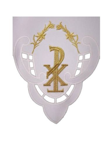 Mantel de Altar con Puntilla y Crismón