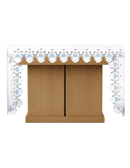 Mantel de Altar Mariano “María Coronada” con Puntilla