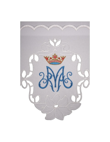 Mantel de Altar Mariano “María Coronada” con Puntilla