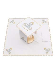 Set de Altar bordado Anagrama y azucenas