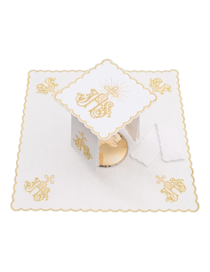 Embroidered JHS Altar Set – Cross and Rays