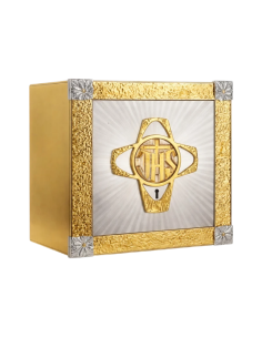 Tabernacle with gold JHS cross