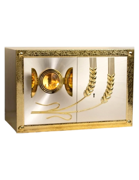 Tabernacle with double doors and wheat