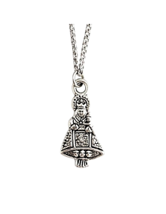 Collar Virgen de Covadonga chapado en plata 19 mm