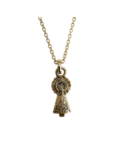 Collar Virgen del Pilar silueta chapado en oro 20 mm