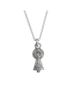 Collar Virgen del Pilar silueta chapado en plata 20 mm