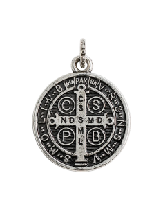 Medalla de San Benito chapada en plata 16 mm / 20 mm 2