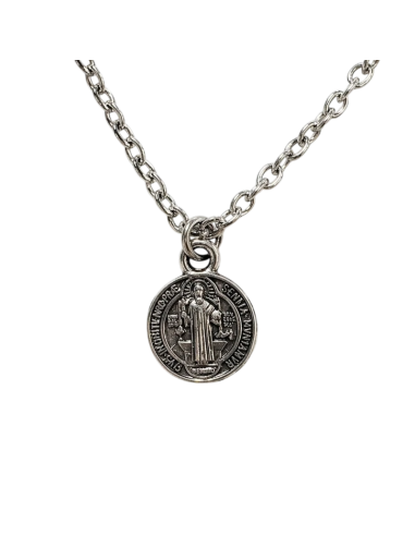 Saint Benedict necklace silver-plated 9 mm
