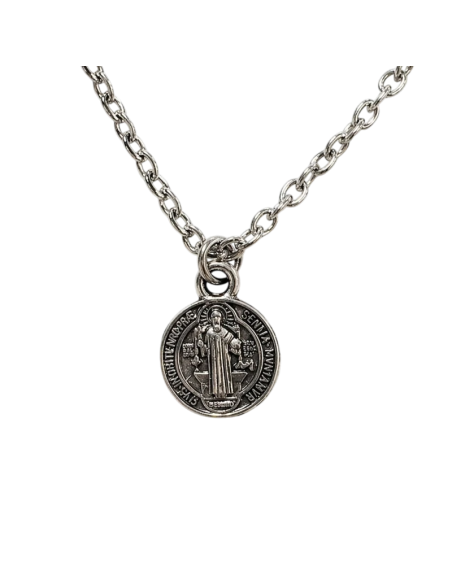 Saint Benedict necklace silver-plated 9 mm
