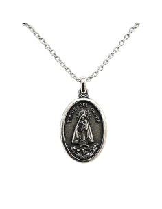 Collar Virgen del Cobre chapado en plata 23 mm