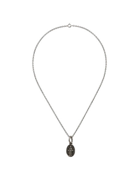 Collar Virgen Milagrosa Plata 10 mm | Joyería Religiosa