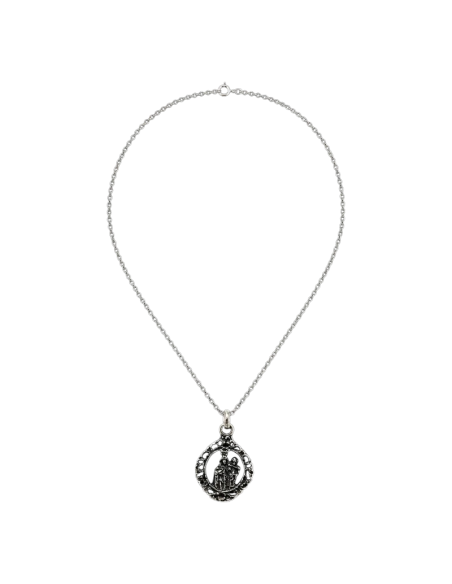 Our Lady of Mount Carmel Necklace Silver 22 mm | Religious Jewelry