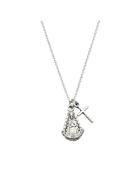 Our Lady of Rocío necklace with cross silver-plated 17 mm
