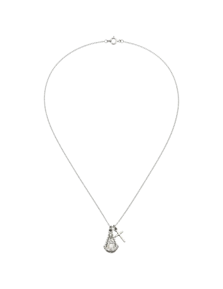 Collar Virgen del Rocío Plata 17 mm con Cruz | Joyería Religiosa