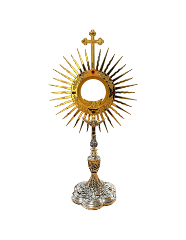 Eucharistic monstrance Crown of Light gold with radiant sunburst design